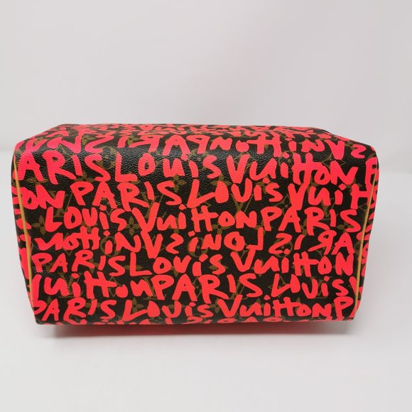 Louis Vuitton Limited Edition Speedy 30 Pink Graffiti Monogram Canvas Hand Bag - Picture 7 of 9